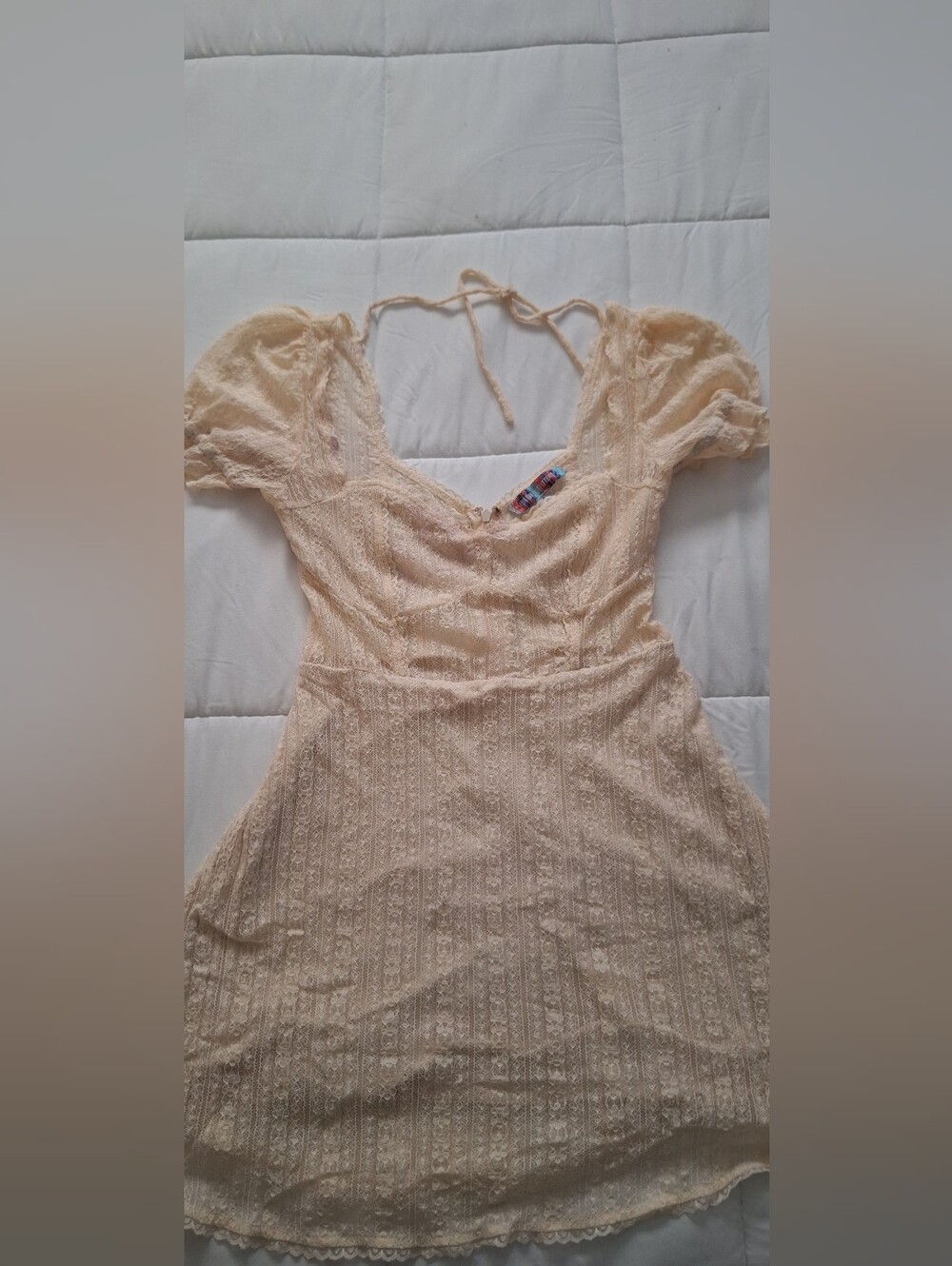 Urban Outfitters Cream Lace Mini Dress
